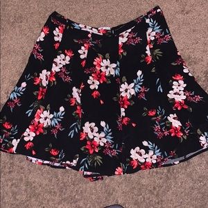 Circle skirt with floral pattern